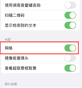 崖州苹果手机维修网点分享iPhone如何开启九宫格构图功能 