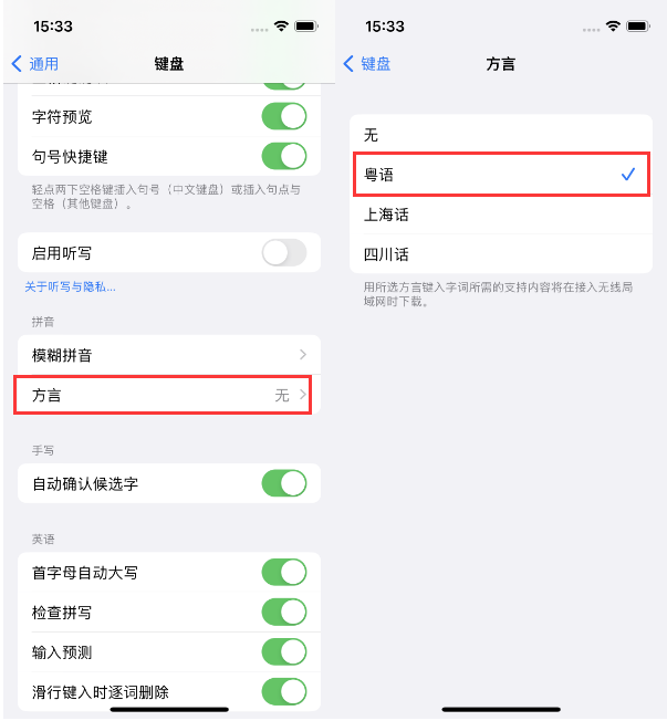 崖州苹果14服务点分享iPhone 14plus设置键盘粤语方言的方法 